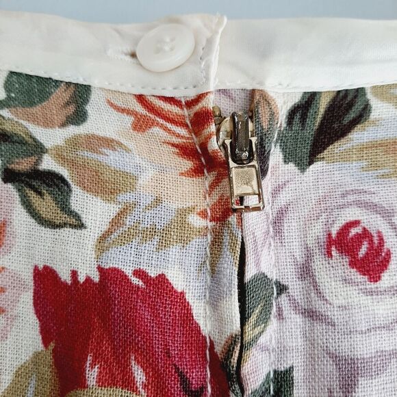 LIZ CLAIBORNE | Linen Blend Floral A-Line Mini Skirt Colorful  Sz 10 - Picture 12 of 16